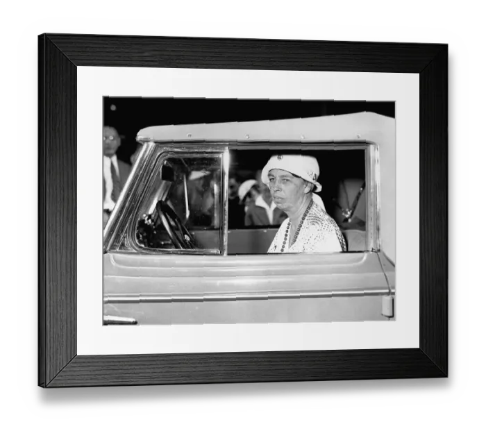Framed Print : Eleanor Roosevelt Behind the Wheel Framed Print : Eleanor Roosevelt Behind the Wheel