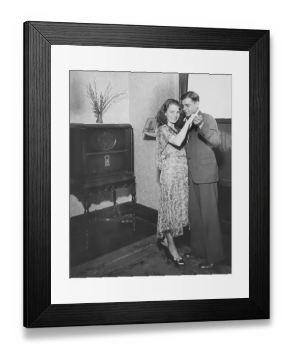 Framed Print : Couple Dancing to Radio Framed Print : Couple Dancing to Radio