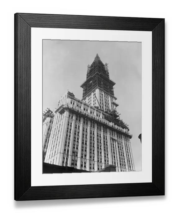 Framed Print : Woolworth Building Under Construction Framed Print : Woolworth Building Under Construction
