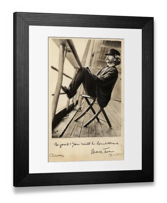 Framed Print : Mark Twain on Ship Deck Framed Print : Mark Twain on Ship Deck