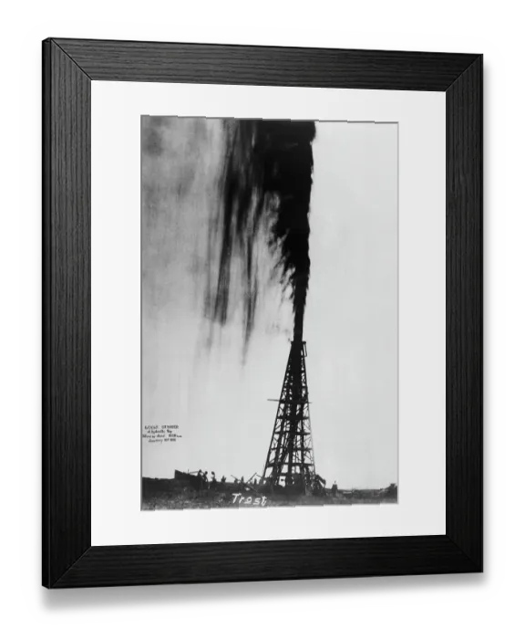 Framed Print : Oil Gushing Over Framed Print : Oil Gushing Over