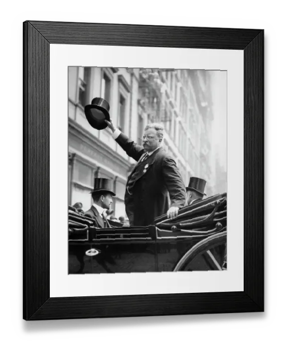 Framed Print : Theodore Roosevelt Waving His Hat Framed Print : Theodore Roosevelt Waving His Hat