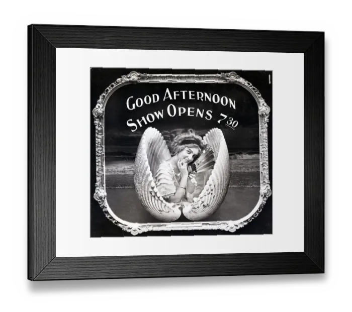 Framed Print : Old Time Movie Announcement Slide