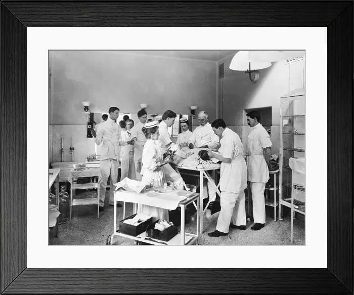 Framed Print : Charles McBurney Operating in Surgery Room Framed Print : Charles McBurney Operating in Surgery Room