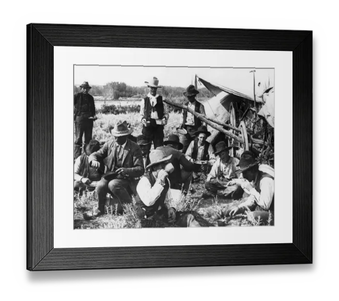 Framed Print : Mealtime in a Cowboy Camp Framed Print : Mealtime in a Cowboy Camp