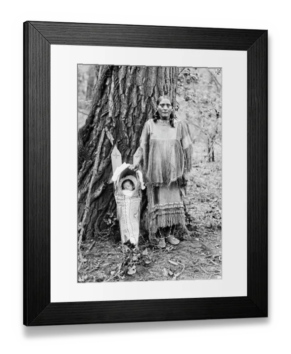 Framed Print : Native American Woman and Baby in Cradleboard Framed Print : Native American Woman and Baby in Cradleboard