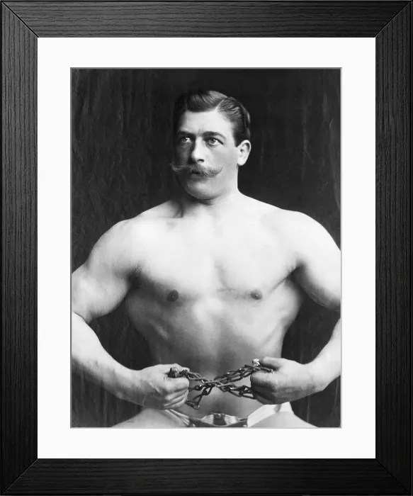 Framed Print : Strong Man Breaking a Metal Chain Framed Print : Strong Man Breaking a Metal Chain