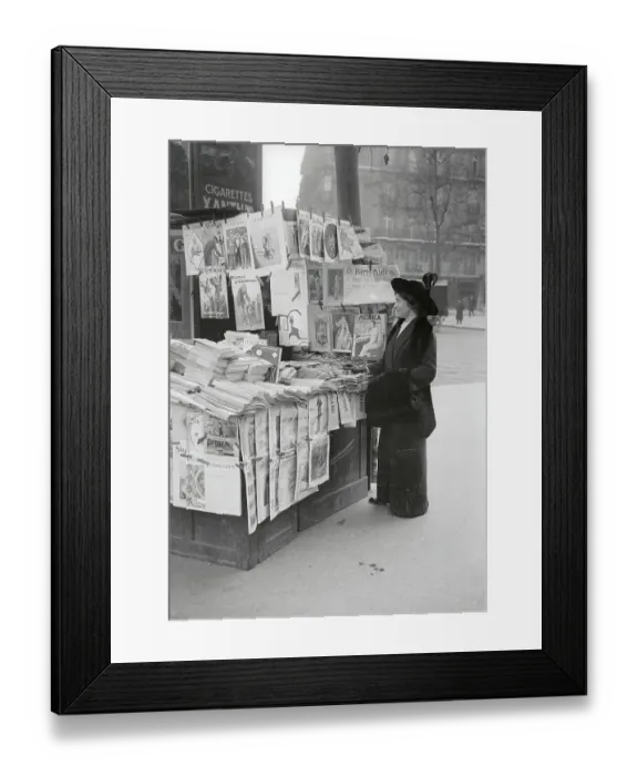 Framed Print : Christabel Pankhurst Standing at Newsstand Framed Print : Christabel Pankhurst Standing at Newsstand