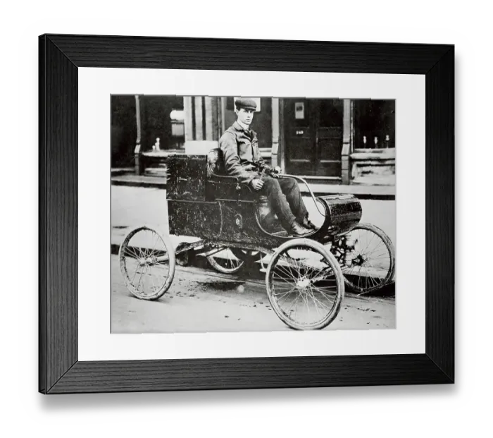 Framed Print : Roy Chapin in Early Model Oldsmobile Framed Print : Roy Chapin in Early Model Oldsmobile