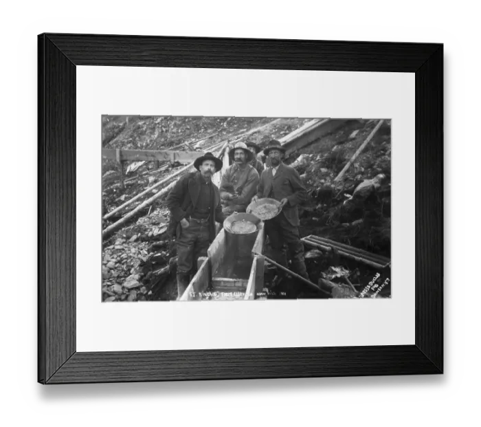 Framed Print : Alaska Gold Miners With Gold Pans Framed Print : Alaska Gold Miners With Gold Pans
