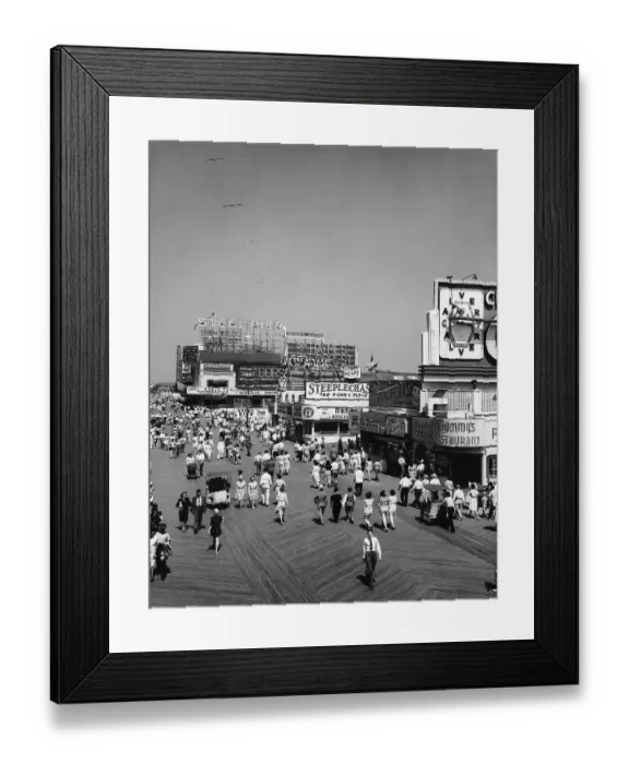 Framed Print : People Strolling Along Atlantic City Boardwalk Framed Print : People Strolling Along Atlantic City Boardwalk