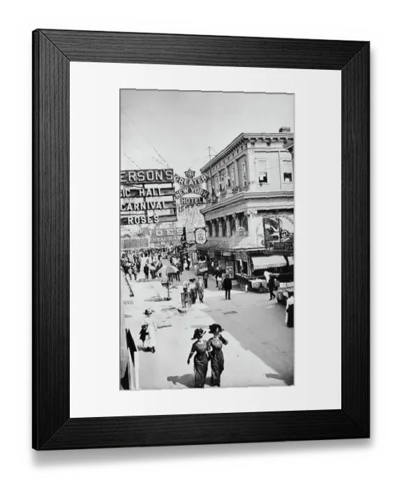Framed Print : Coney Island Boardwalk, 1900 Framed Print : Coney Island Boardwalk, 1900