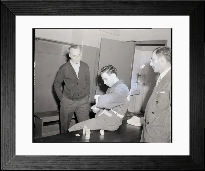 Framed Print : Ray Arcel, Wille Pep & Inspector;Dressing Framed Print : Ray Arcel, Wille Pep & Inspector;Dressing