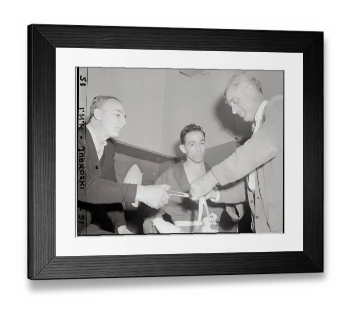 Framed Print : Willie Pep W / Manager, Trainer In Dressing Framed Print : Willie Pep W / Manager, Trainer In Dressing