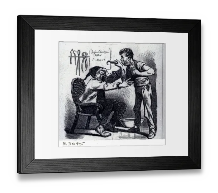 Framed Print : 19Th Century Rural Dentist Engraving Framed Print : 19Th Century Rural Dentist Engraving