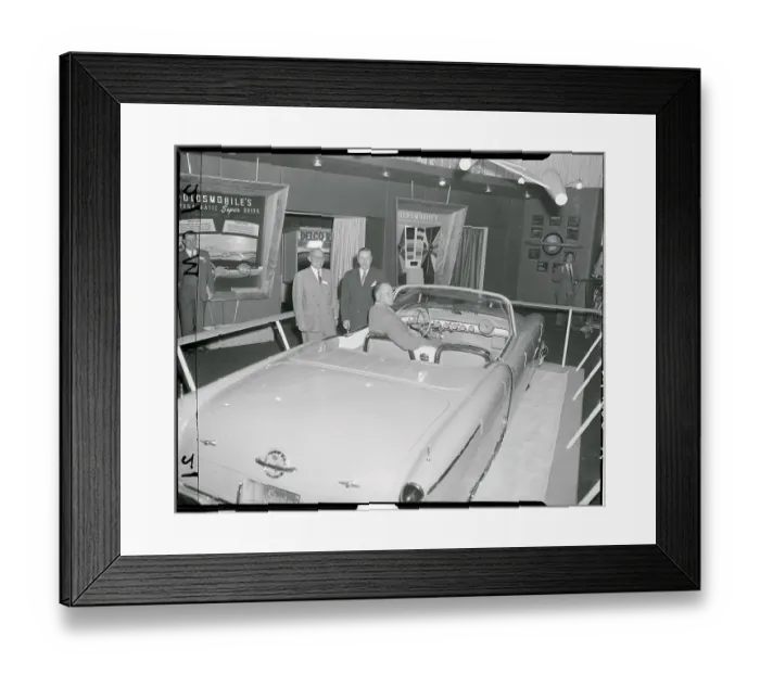 Framed Print : Men Sitting in Chevrolet Convertible Framed Print : Men Sitting in Chevrolet Convertible