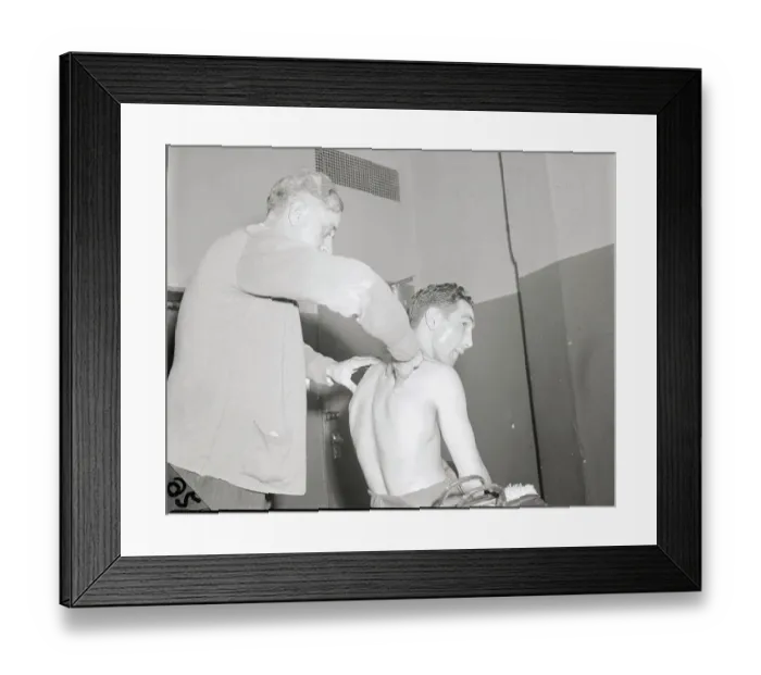 Framed Print : Bill Gore Massaged Willie Pep'S Shoulder Framed Print : Bill Gore Massaged Willie Pep'S Shoulder