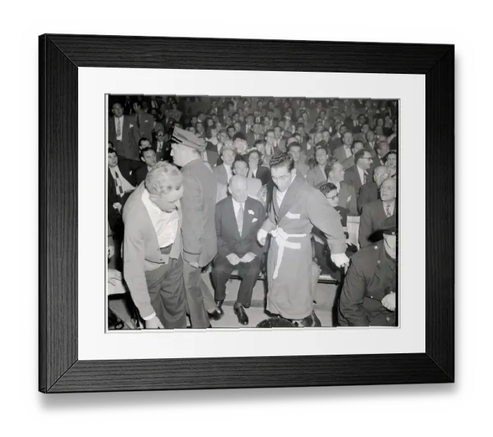 Framed Print : Willie Pep Arriving At Ringside For Bout Framed Print : Willie Pep Arriving At Ringside For Bout