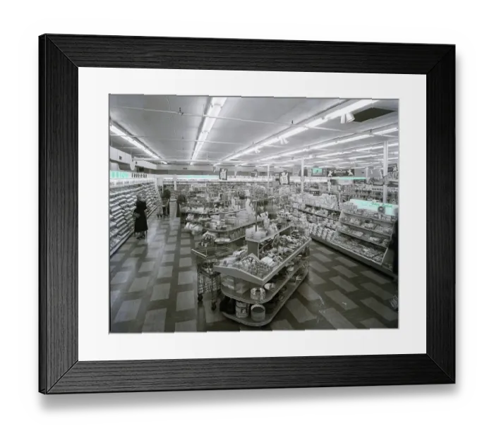 Framed Print : Overall View Of Interior Of Supermarket Framed Print : Overall View Of Interior Of Supermarket