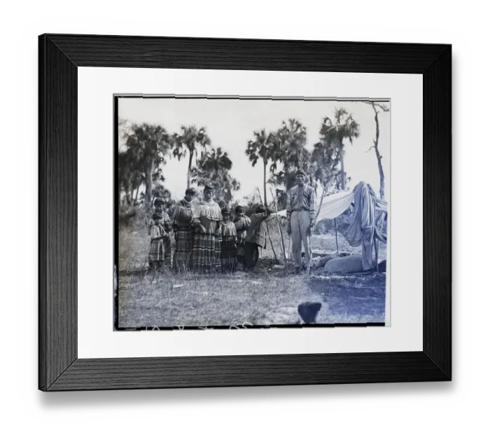 Framed Print : Seminole Indian With His Family Framed Print : Seminole Indian With His Family