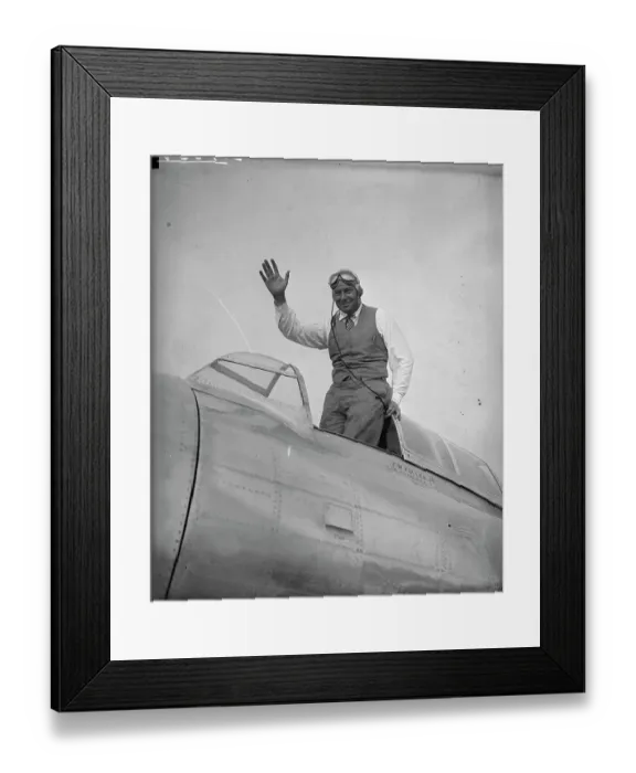 Framed Print : Frank W. Fuller Waving from Airplane Framed Print : Frank W. Fuller Waving from Airplane