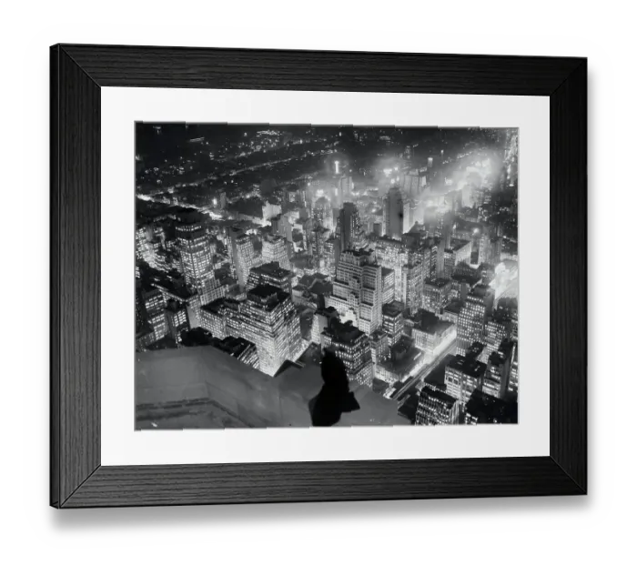 Framed Print : Aerial View of New York City at Night Framed Print : Aerial View of New York City at Night
