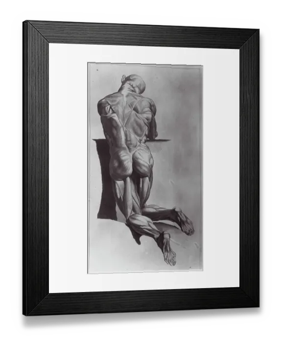 Framed Print : Engraving of Kneeling Figure Framed Print : Engraving of Kneeling Figure