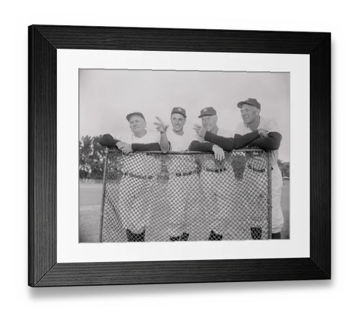Framed Print : Casey Stengel and Managers Leaning on Fence Framed Print : Casey Stengel and Managers Leaning on Fence