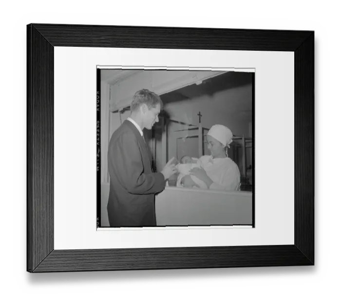 Framed Print : Robert Kennedy and His New Born Son Framed Print : Robert Kennedy and His New Born Son