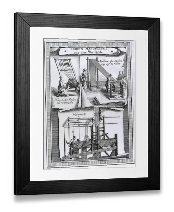 Framed Print : Silk Manufacturing in China Framed Print : Silk Manufacturing in China