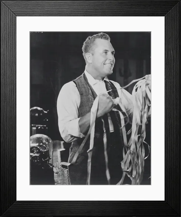 Framed Print : Actor Ralph Ince Holding Ticker Tape in Wall Street Framed Print : Actor Ralph Ince Holding Ticker Tape in Wall Street