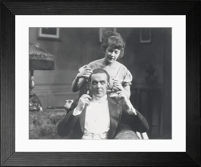 Framed Print : Wife Performing Trick on Husband Framed Print : Wife Performing Trick on Husband