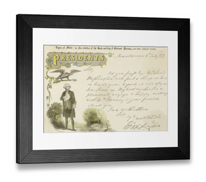 Framed Print : Copy of Letter Written by George Washington Framed Print : Copy of Letter Written by George Washington
