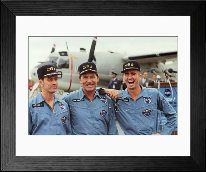 Framed Print : Apollo 7. (Original Caption). Aboard the USS Essex Framed Print : Apollo 7. (Original Caption). Aboard the USS Essex
