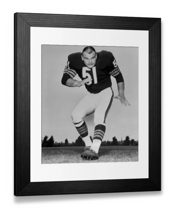 Framed Print : Dick Butkus in Kicking Position on Football Field Framed Print : Dick Butkus in Kicking Position on Football Field