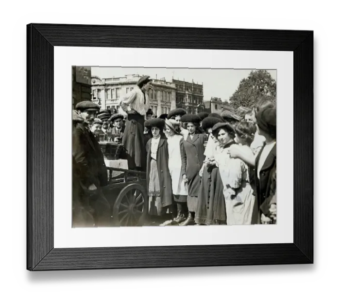 Framed Print : Working Girl Addresses Co-Workers / Street Framed Print : Working Girl Addresses Co-Workers / Street