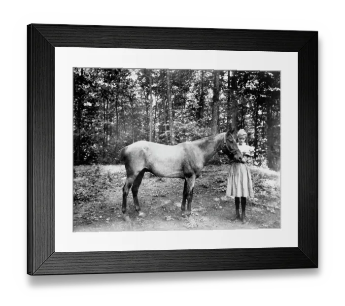 Framed Print : Young Eleanor Roosevelt with Her Horse Framed Print : Young Eleanor Roosevelt with Her Horse