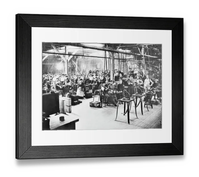 Framed Print : Workers Pose In 1906 Westclox Factory