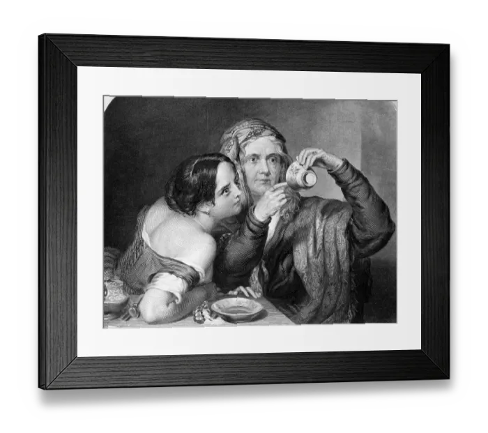 Framed Print : Predicting Future From Tea Cup Remnants Framed Print : Predicting Future From Tea Cup Remnants