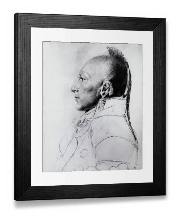 Framed Print : Profile Drawing Of Chief Of The Osages Framed Print : Profile Drawing Of Chief Of The Osages