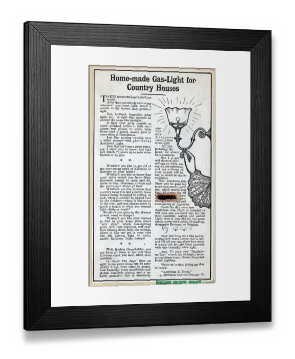 Framed Print : Advertisement for Gas Light Framed Print : Advertisement for Gas Light