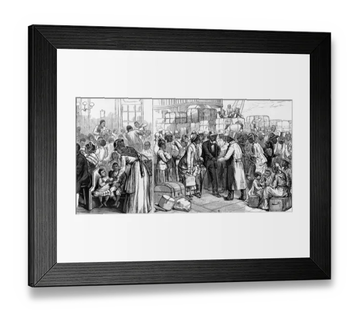 Framed Print : Blacks Welcome Emigrants On Arrival;Engr Framed Print : Blacks Welcome Emigrants On Arrival;Engr