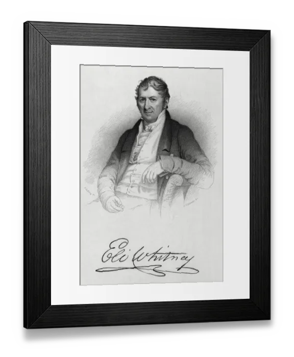 Framed Print : Eli Whitney Engraving Framed Print : Eli Whitney Engraving