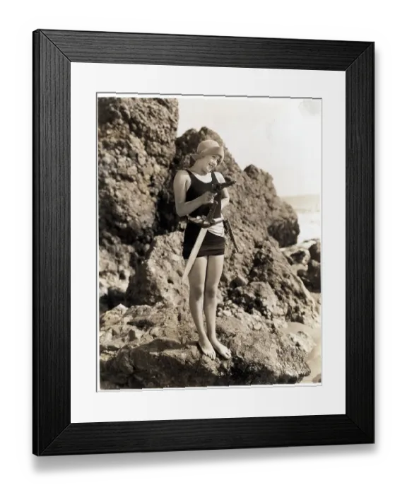 Framed Print : Actress Edna May Standing Atop Rock Framed Print : Actress Edna May Standing Atop Rock