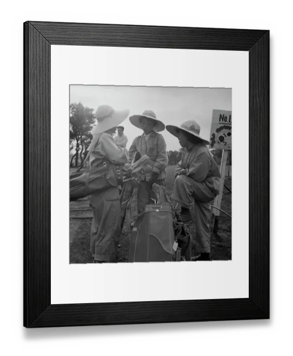 Framed Print : Female Golf Caddies Framed Print : Female Golf Caddies