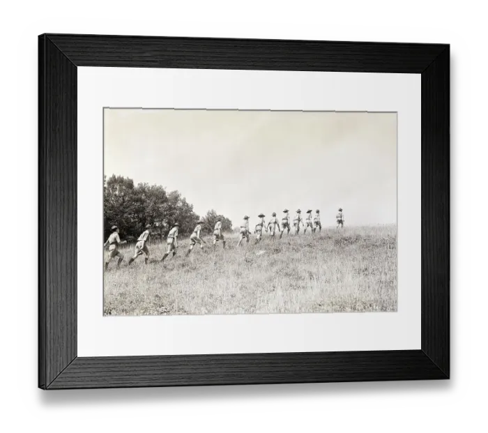 Framed Print : Boy Scouts Hiking up a Hill Framed Print : Boy Scouts Hiking up a Hill
