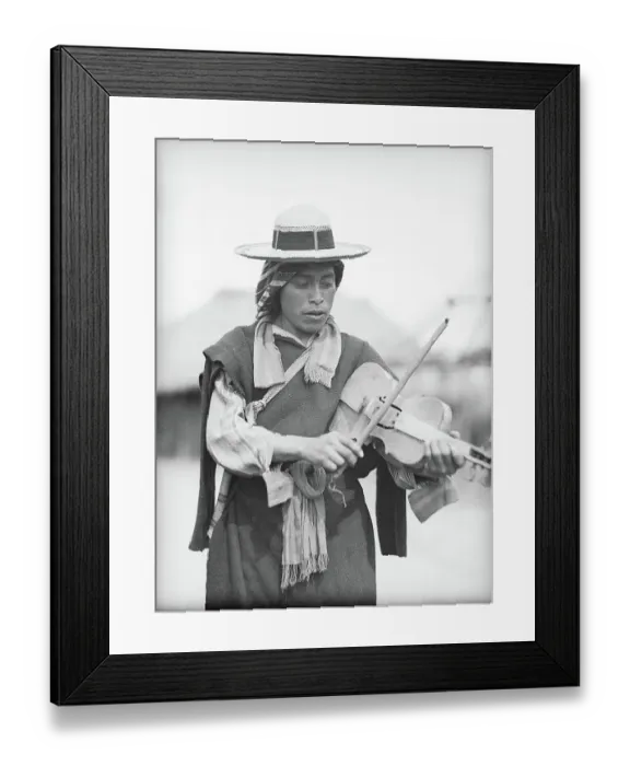 Framed Print : Guatemalan Violin Maker with Instrument Framed Print : Guatemalan Violin Maker with Instrument