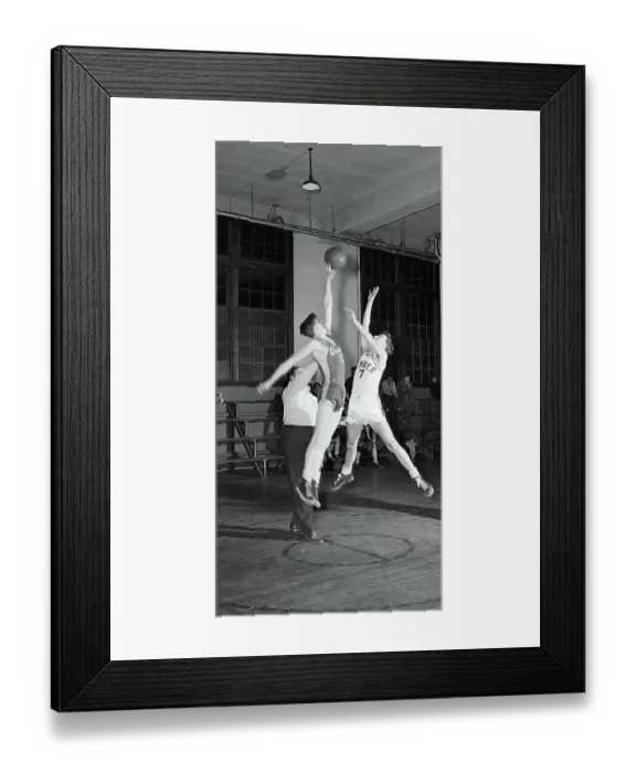 Framed Print : Four Young Men Playing Basketball / Univ Framed Print : Four Young Men Playing Basketball / Univ