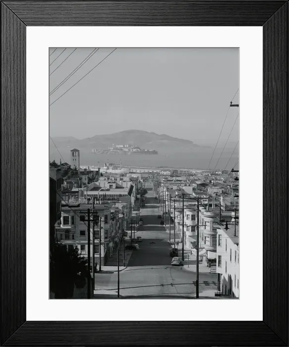 Framed Print : View of Alcatraz Island from Russian Hill Framed Print : View of Alcatraz Island from Russian Hill