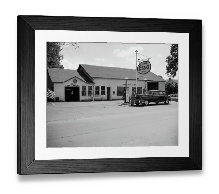Framed Print : Exterior View Of Esso Filling Station Framed Print : Exterior View Of Esso Filling Station